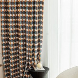 Chenille-Verho Mittatilaustyönä Tehty Verho, Pohjoismainen Tyyli, Geometrinen Kuvio, Pimentävä