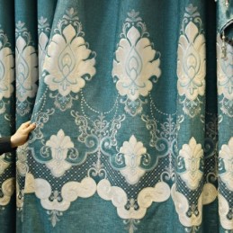 Kirjontaverho Mittatilaustyönä Tehty Verho Eurooppalainen Kukka Puolipimennys Olohuoneeseen Makuuhuoneeseen