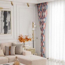 Mittatilaustyönä Tehty Chenille-Verho Rombikuvioinen Pohjoismainen Pimennysverho