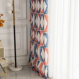 Mittatilaustyönä Tehty Chenille-Verho Rombikuvioinen Pohjoismainen Pimennysverho