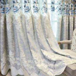 Eurooppalainen Šenilleverho Mittatilaustyönä Tehty Verho Kukkakirjonta Olohuoneeseen Makuuhuoneeseen