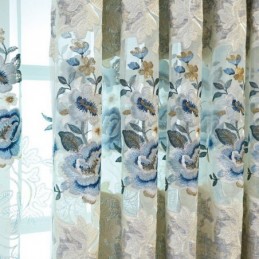 Eurooppalainen Šenilleverho Mittatilaustyönä Tehty Verho Kukkakirjonta Olohuoneeseen Makuuhuoneeseen