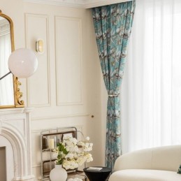 Chenille-Pimennysverhot Eurooppalaistyylisillä Kasvikuvioinnilla