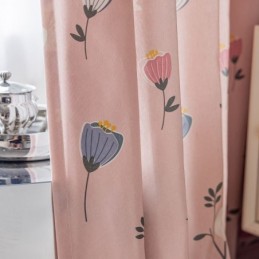 Mittatilaustyönä Tehty Puuvillaverho Kukkakuvioinen Pohjoismainen Tyyli