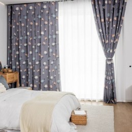 Mittatilaustyönä Tehty Puuvillaverho Kukkakuvioinen Pohjoismainen Tyyli