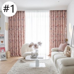 Mittatilaustyönä Tehty Puuvillaverho Kukkakuvioinen Pohjoismainen Tyyli