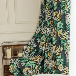 Chenille-Pimennysverhot Eurooppalaistyylisillä Kasvikuvioinnilla