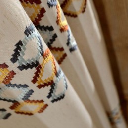 Puuvillainen Pellavainen Pimennysverho Mittatilaustyönä Tehty Verho Pohjoismainen Geometrinen Kirjailtu Olohuoneeseen Makuuhuoneeseen