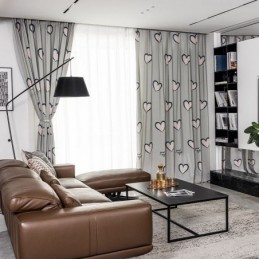 Puuvillaverho Mittatilaustyönä Tehty Verho Sydämenmuotoinen Kuviollinen Pohjoismainen