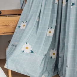 Mittatilaustyönä Tehty Puuvillaverho Kukkakuvioinen Pohjoismainen Tyyli