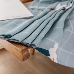 Mittatilaustyönä Tehty Puuvillaverho Kukkakuvioinen Pohjoismainen Tyyli