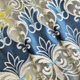 Puolipimennysverho Mittatilaustyönä Tehty Verho Eurooppalainen Kukkakirjonta Olohuoneeseen Ja Makuuhuoneeseen