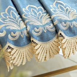 Puolipimennysverho Mittatilaustyönä Tehty Verho Eurooppalainen Kukkakirjonta Olohuoneeseen Ja Makuuhuoneeseen