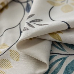 Mittatilaustyönä Tehty Puuvillaverho, Pohjoismaiseen Tyyliin Lehtikuvioitu