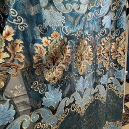 Chenille-Puolipimennysverho, Mittatilaustyönä Tehty Verho, Eurooppalainen Kukkakirjonta, Olohuoneeseen, Makuuhuoneeseen