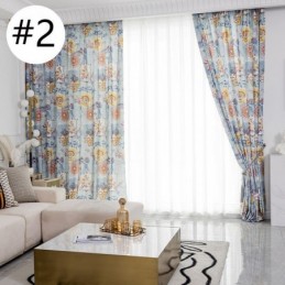 Pohjoismainen Verho Mittatilaustyönä Tehtyyn Kukkakuvioiseen Puuvillaverhoon