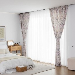 Mittatilaustyönä Tehty Pohjoismainen Verho Puuvillakasvikuvioinen Verho