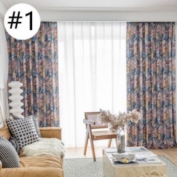 Mittatilaustyönä Tehty Puuvillaverho, Lehtikuvioitu Amerikkalaistyylinen