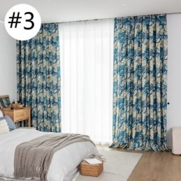 Mittatilaustyönä Tehty Puuvillaverho, Lehtikuvioitu Amerikkalaistyylinen