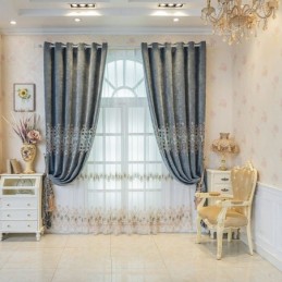 Pimennysverho Mittatilaustyönä Tehty Verho Geometrinen Kirjonta Pohjoismaiseen Tyyliin Olohuoneeseen Makuuhuoneeseen