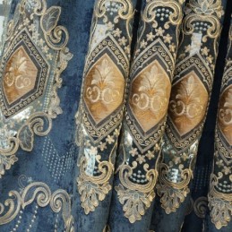 Chenille-Verho Mittatilaustyönä Tehty Verho Eurooppalainen Kukkakirjonta Olohuoneeseen Makuuhuoneeseen