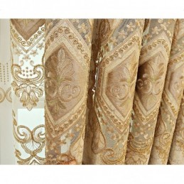 Chenille-Puolipimennysverho Mittatilaustyönä Tehty Verho Eurooppalainen Kukkakirjonta Olohuone Makuuhuone