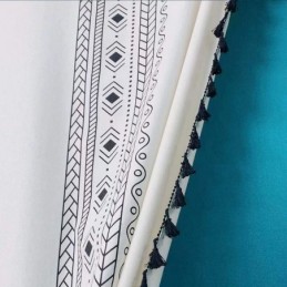 Mittatilaustyönä Tehty Painettu Pellavaverho Pohjoismaiseen Tyyliin Olohuoneeseen Ja Makuuhuoneeseen