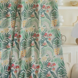 Mittatilaustyönä Tehty Puuvillaverho Amerikkalaistyylinen Kasvikuvioitu Verho