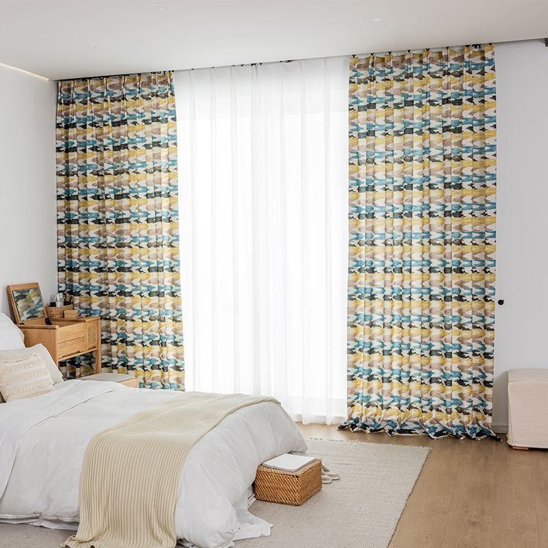 Mittatilaustyönä Valmistettu Puuvillaverho, Pohjoismaiseen Tyyliin Painettu