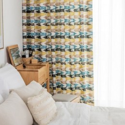 Mittatilaustyönä Valmistettu Puuvillaverho, Pohjoismaiseen Tyyliin Painettu