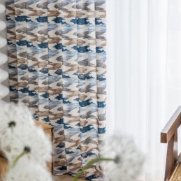 Mittatilaustyönä Valmistettu Puuvillaverho, Pohjoismaiseen Tyyliin Painettu