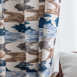 Mittatilaustyönä Valmistettu Puuvillaverho, Pohjoismaiseen Tyyliin Painettu