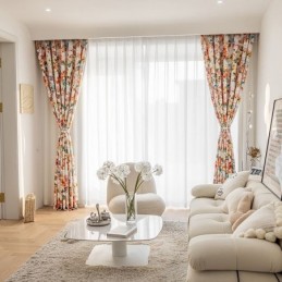 Mittatilaustyönä Tehty Verho Kasvikuvioinen Amerikkalaistyylinen Verho