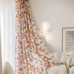 Mittatilaustyönä Tehty Verho Kasvikuvioinen Amerikkalaistyylinen Verho