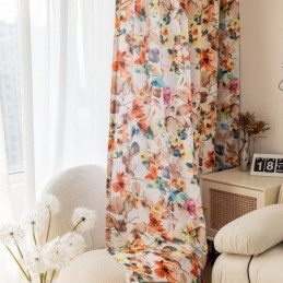 Mittatilaustyönä Tehty Verho Kasvikuvioinen Amerikkalaistyylinen Verho