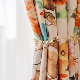 Mittatilaustyönä Tehty Verho Kasvikuvioinen Amerikkalaistyylinen Verho