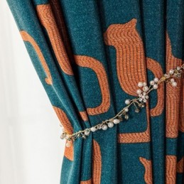 Mittatilaustyönä Tehty Puuvillaverho, Kissanpentukuvioinen, Pohjoismainen Tyyli