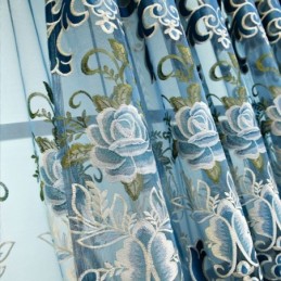 Chenille-Puolipimennysverhot Eurooppalaistyylisillä Kukkakirjonnoilla Olohuoneen Ja Makuuhuoneen Verhoilla