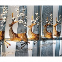 Pohjoismaiset Chenille-Verhot, Vaaleanruskeat Kirjontakuviot, Puolipimentävät Olohuoneeseen, Makuuhuoneeseen