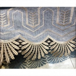 Pohjoismaiset Chenille-Verhot, Vaaleanruskeat Kirjontakuviot, Puolipimentävät Olohuoneeseen, Makuuhuoneeseen