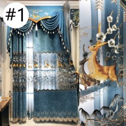 Pohjoismaiset Chenille-Verhot, Vaaleanruskeat Kirjontakuviot, Puolipimentävät Olohuoneeseen, Makuuhuoneeseen