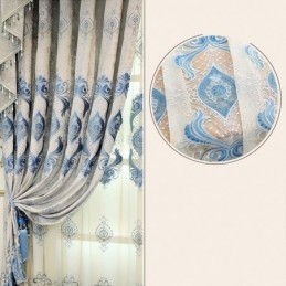 Chenille-Verho Mittatilaustyönä Tehty Verho Eurooppalainen Kukkakirjonta Puolipimennys Olohuoneeseen Makuuhuoneeseen