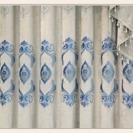 Chenille-Verho Mittatilaustyönä Tehty Verho Eurooppalainen Kukkakirjonta Puolipimennys Olohuoneeseen Makuuhuoneeseen