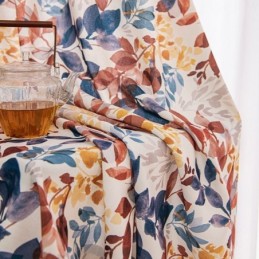 Mittatilaustyönä Valmistettu Pohjoismainen Puuvillaverho Lehtikuvioitu Verho