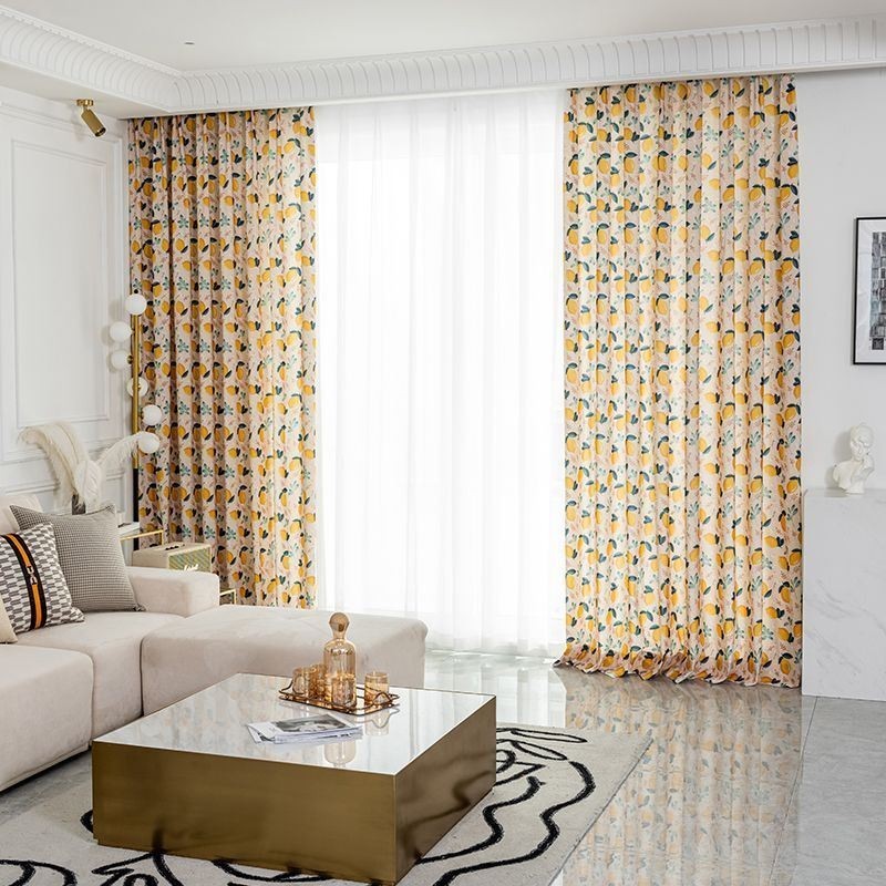 Mittatilaustyönä Tehty Puuvillaverho, Hedelmäkuvioinen, Pohjoismainen