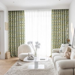 Mittatilaustyönä Tehty Puuvillaverho, Hedelmäkuvioinen, Pohjoismainen