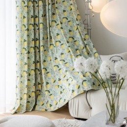 Mittatilaustyönä Tehty Puuvillaverho, Hedelmäkuvioinen, Pohjoismainen