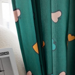 Mittatilaustyönä Tehty Puuvillaverho, Pohjoismaiseen Tyyliin, Sydänkuvioitu