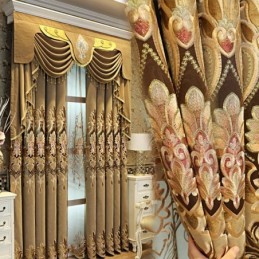 Chenille-Puolipimennysverho, Mittatilaustyönä Tehty Verho, Eurooppalainen Kukkakirjonta, Olohuoneen Ja Makuuhuoneen Ikkuna