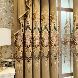 Chenille-Puolipimennysverho, Mittatilaustyönä Tehty Verho, Eurooppalainen Kukkakirjonta, Olohuoneen Ja Makuuhuoneen Ikkuna